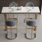 Glam Style 1/2/5 Pieces Bar Table Set Rectangle Bar Table with Metal High Stools for Home Clearhalo 'Bar Furniture' 'furn' 'furn_home_bar_bar_sets' 'Furniture' 'Home Bars & Bar Sets' 'home_bar_bar_sets' 'Kitchen & Dining Furniture' 5927578