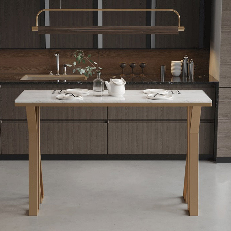 Glam Style 1/2/5 Pieces Bar Table Set Rectangle Bar Table with Metal High Stools for Home Clearhalo 'Bar Furniture' 'furn' 'furn_home_bar_bar_sets' 'Furniture' 'Home Bars & Bar Sets' 'home_bar_bar_sets' 'Kitchen & Dining Furniture' 5927585
