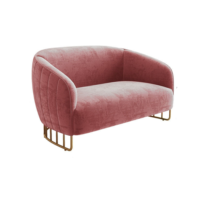 29.52" Wide Sofa for Living Room Sloped Arm Sofa with Metal Frame 55.1"L x 29.5"W x 29.5"H Pink Clearhalo 'furn' 'furn_sofas' 'Furniture' 'Living Room Furniture' 'Sofa' 'sofas' 5931107