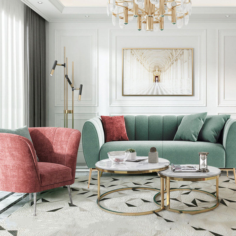 Fabric Sofa with Pillow Sewn Back and Tuxedo Arm for Living Room Clearhalo 'furn' 'furn_sofas' 'Furniture' 'Living Room Furniture' 'Sofa' 'sofas' 5931130