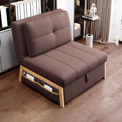 Zeitgenössisches Stoffsofa Bett genähtes Kissen -Rücken -Sofa in Braun genäht