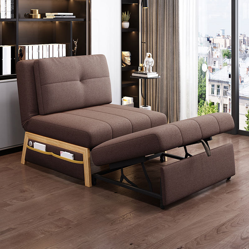 Zeitgenössisches Stoffsofa Bett genähtes Kissen -Rücken -Sofa in Braun genäht