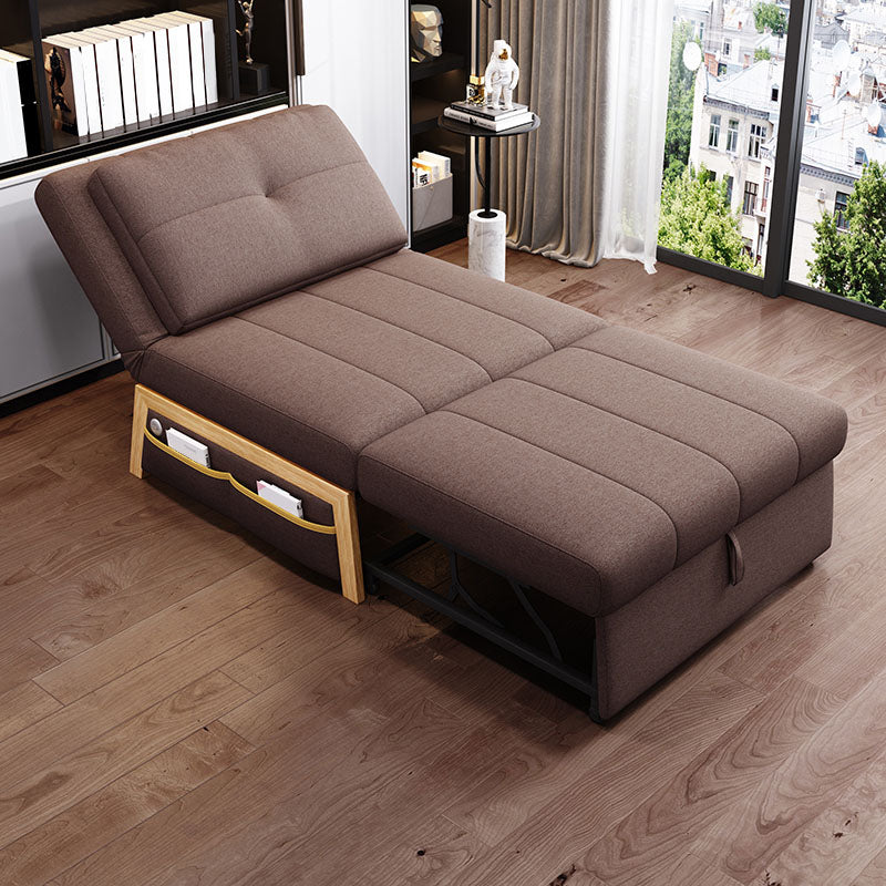 Zeitgenössisches Stoffsofa Bett genähtes Kissen -Rücken -Sofa in Braun genäht