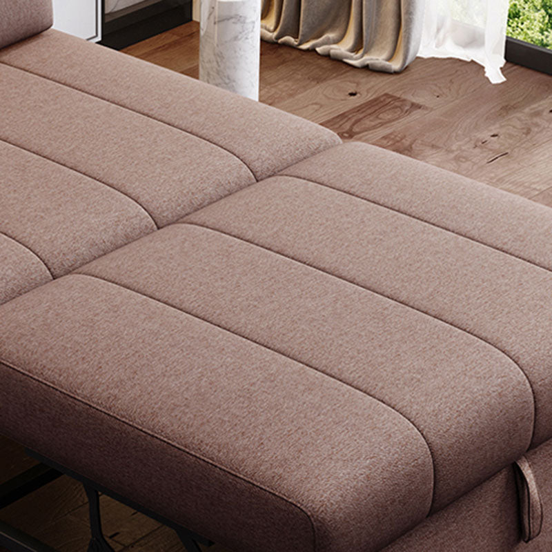 Zeitgenössisches Stoffsofa Bett genähtes Kissen -Rücken -Sofa in Braun genäht