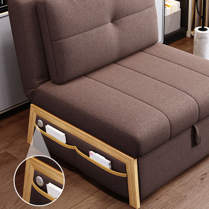 Zeitgenössisches Stoffsofa Bett genähtes Kissen -Rücken -Sofa in Braun genäht