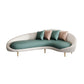 Curved Faux Leather Sofa with Tight Back for Living Room Modern Style White Green Clearhalo 'furn' 'furn_sofas' 'Furniture' 'Living Room Furniture' 'Sofa' 'sofas' 5931238