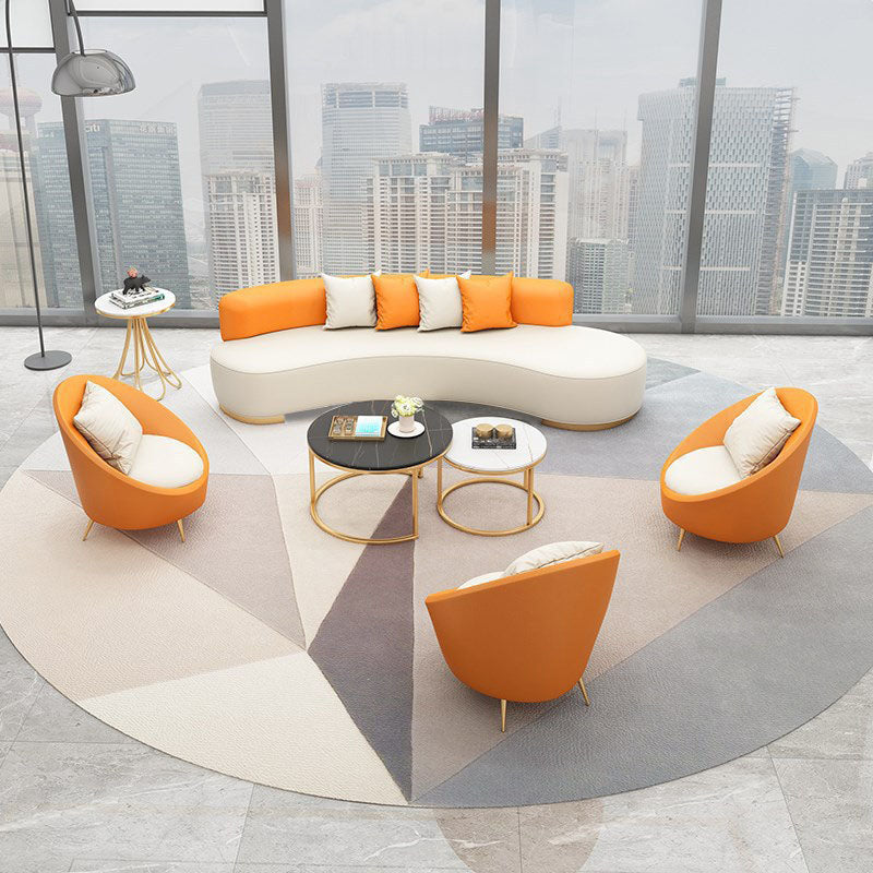 Sofá de cuero de sofá de estilo contemporáneo para sala de estar