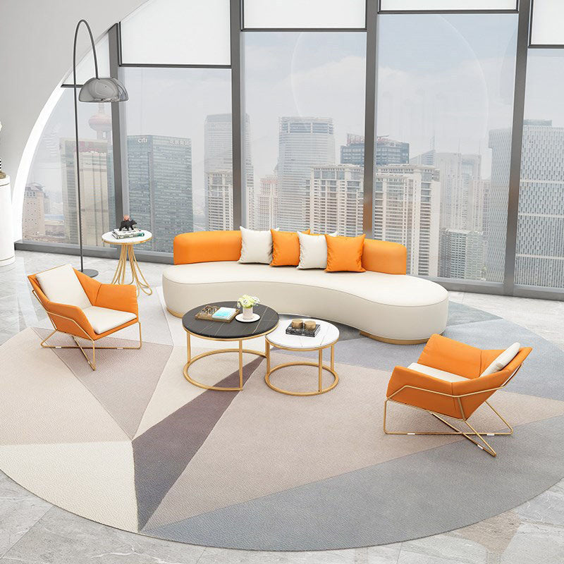 Sofá de cuero de sofá de estilo contemporáneo para sala de estar