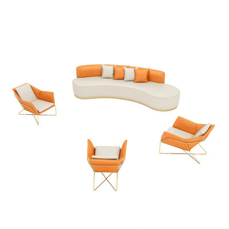 Sofá de cuero de sofá de estilo contemporáneo para sala de estar