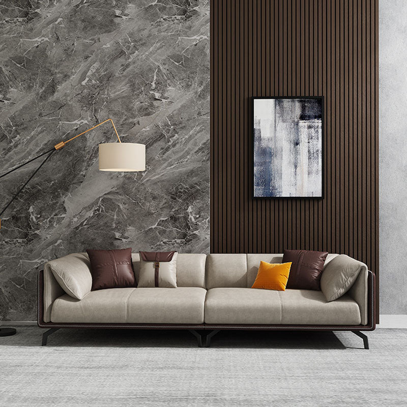 Kunstleder stationäres Sofa Smoking -Armsofa mit Bolsterkissen