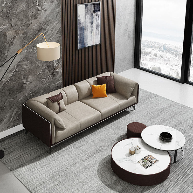 Kunstleder stationäres Sofa Smoking -Armsofa mit Bolsterkissen