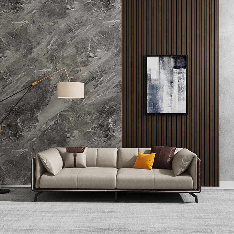 Kunstleder stationäres Sofa Smoking -Armsofa mit Bolsterkissen