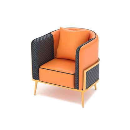 Sofá de brazo de esmoquin moderno 29.53 "HE SEATIS DE LEATRA FAUX DE H CON MARCO DE ORO