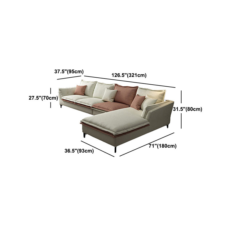 Faux Leather Pillow Top-arm Sectionals with Pillowed Back Cushions