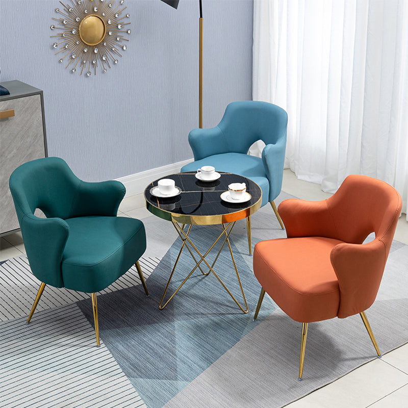 Bracci in tessuto nordico incluso con gambe Goldtone fissata a poltrona accento