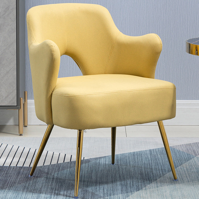 Bracci in tessuto nordico incluso con gambe Goldtone fissata a poltrona accento