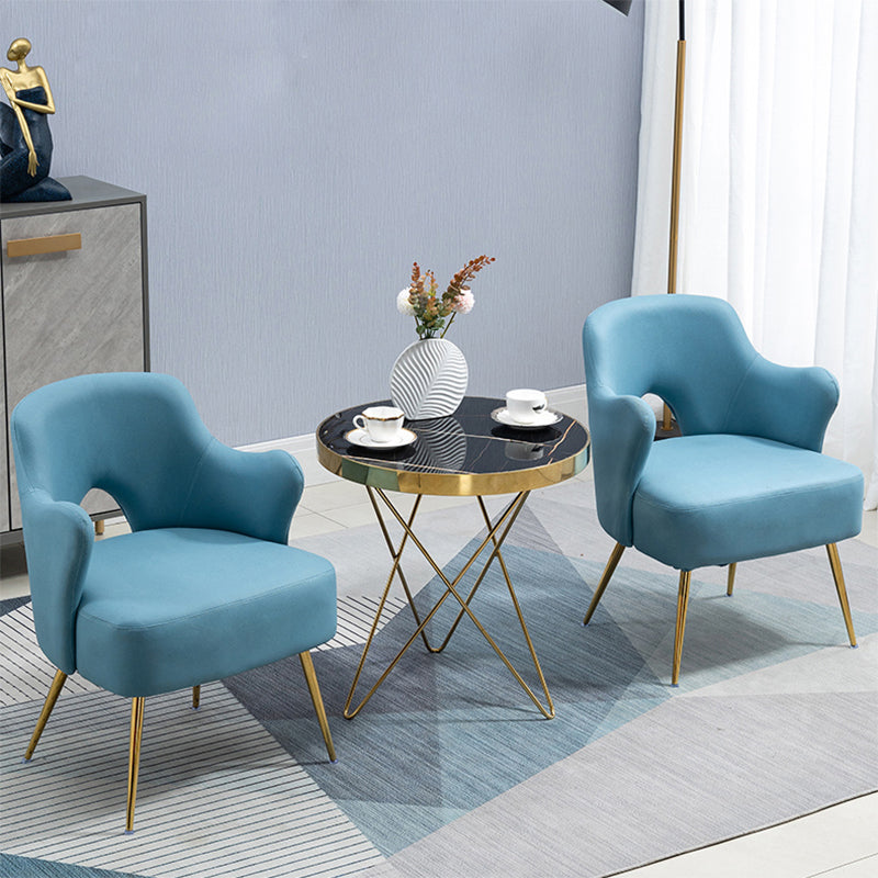 Bracci in tessuto nordico incluso con gambe Goldtone fissata a poltrona accento