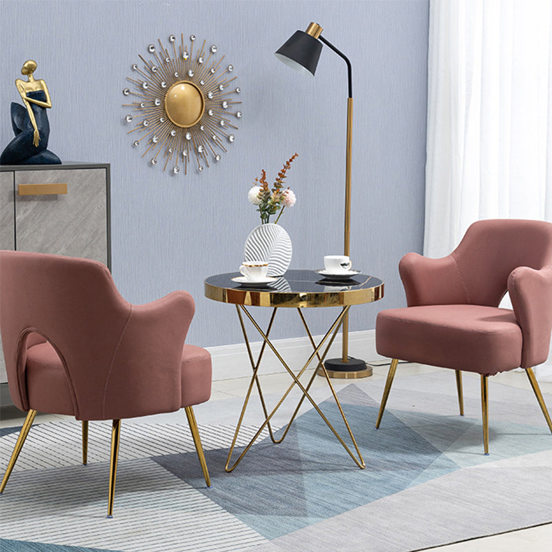 Bracci in tessuto nordico incluso con gambe Goldtone fissata a poltrona accento