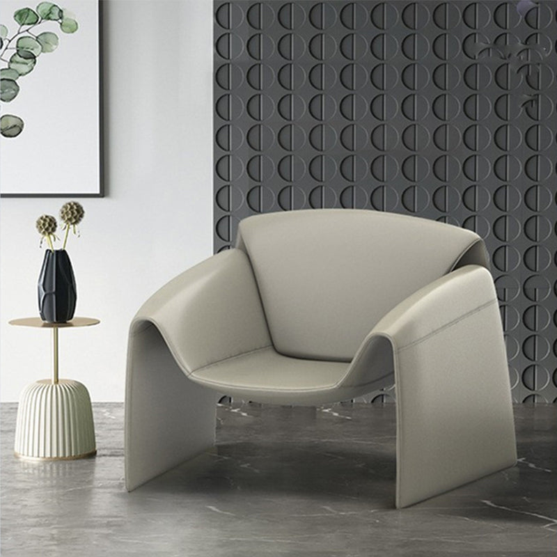 Contemporary Bonded Leather Arms Included Fixed Back Arm Chair