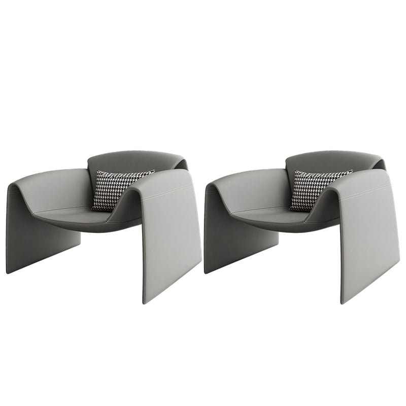 Contemporary Bonded Leather Arms Included Fixed Back Arm Chair