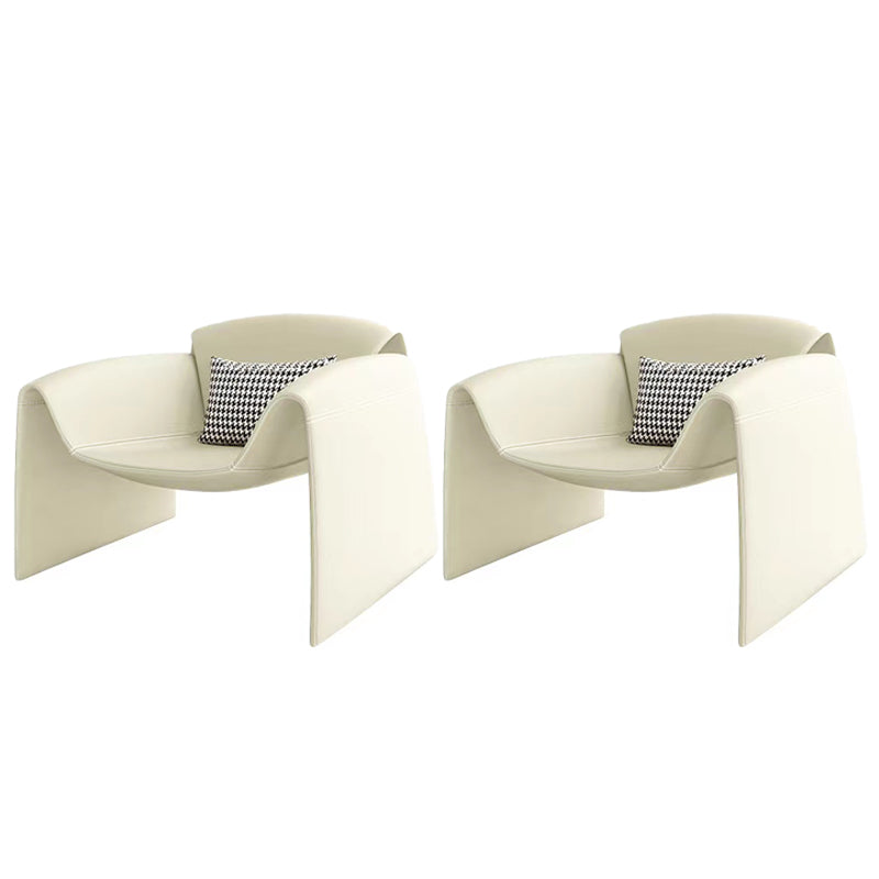 Contemporary Bonded Leather Arms Included Fixed Back Arm Chair