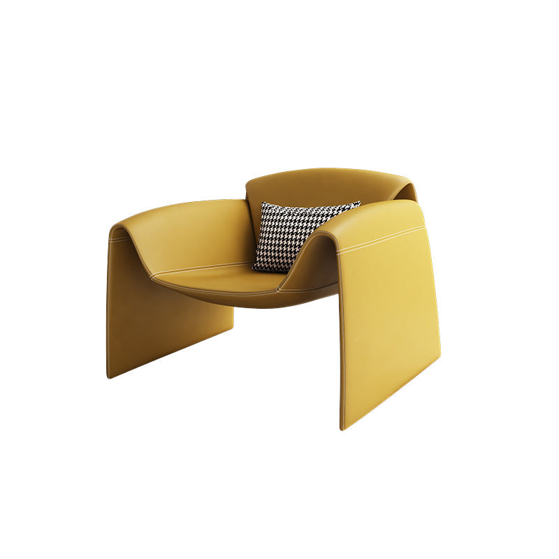 Contemporary Bonded Leather Arms Included Fixed Back Arm Chair