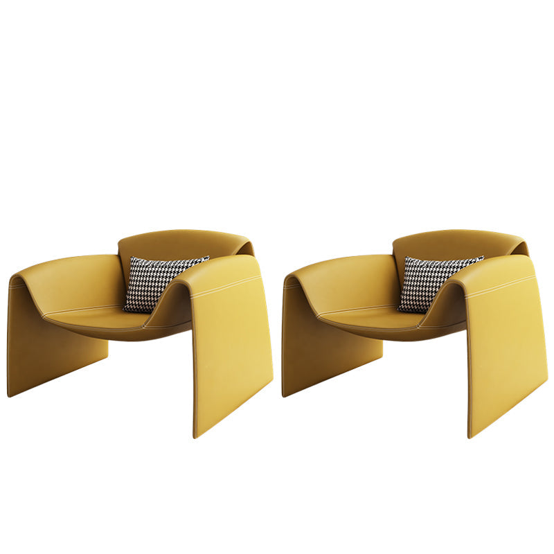 Contemporary Bonded Leather Arms Included Fixed Back Arm Chair