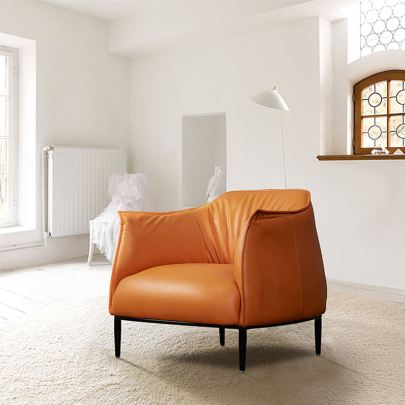 Zeitgenössische PU -Lederarme, die mit schwarzen Beinen ausgestatteten Armen Akzent Sessel enthalten sind