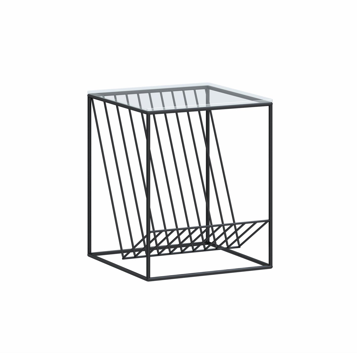 Modern Frame Coffee Table Glass Top Coffee Cocktail Table for Living Room Black Clear Clearhalo 'Coffee & Accent Tables' 'Coffee Tables' 'coffee_tables' 'furn' 'furn_coffee_tables' 'Furniture' 'Living Room Furniture' 5931644