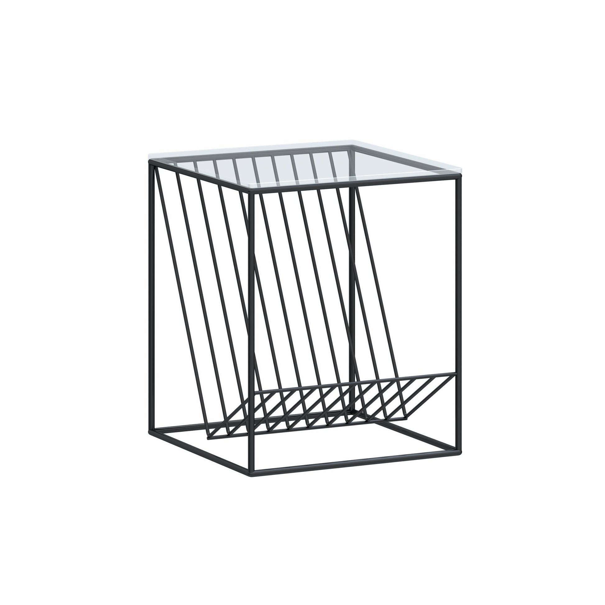 Modern Frame Coffee Table Glass Top Coffee Cocktail Table for Living Room Black Clear Clearhalo 'Coffee & Accent Tables' 'Coffee Tables' 'coffee_tables' 'furn' 'furn_coffee_tables' 'Furniture' 'Living Room Furniture' 5931644