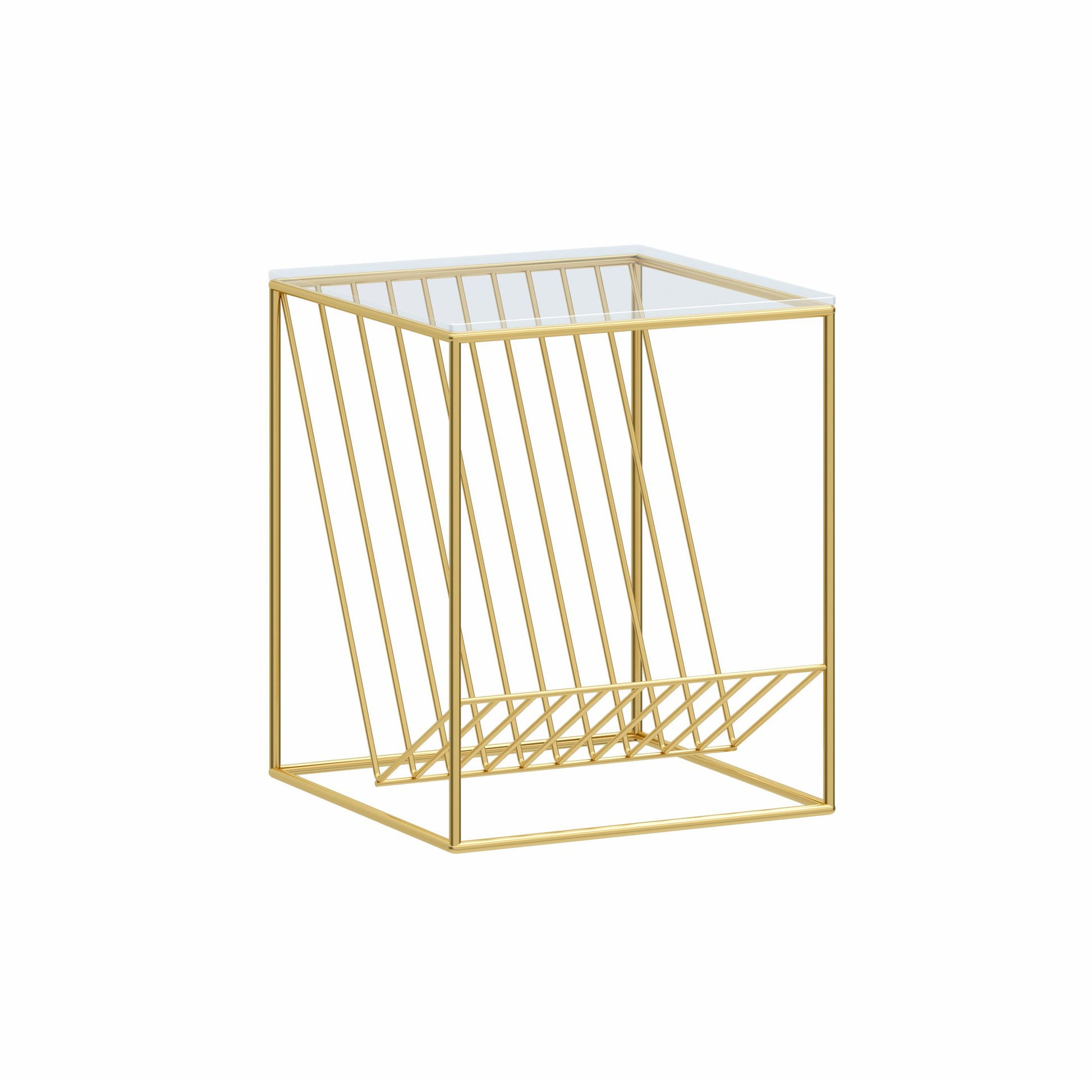 Modern Frame Coffee Table Glass Top Coffee Cocktail Table for Living Room Gold Clear Clearhalo 'Coffee & Accent Tables' 'Coffee Tables' 'coffee_tables' 'furn' 'furn_coffee_tables' 'Furniture' 'Living Room Furniture' 5931645