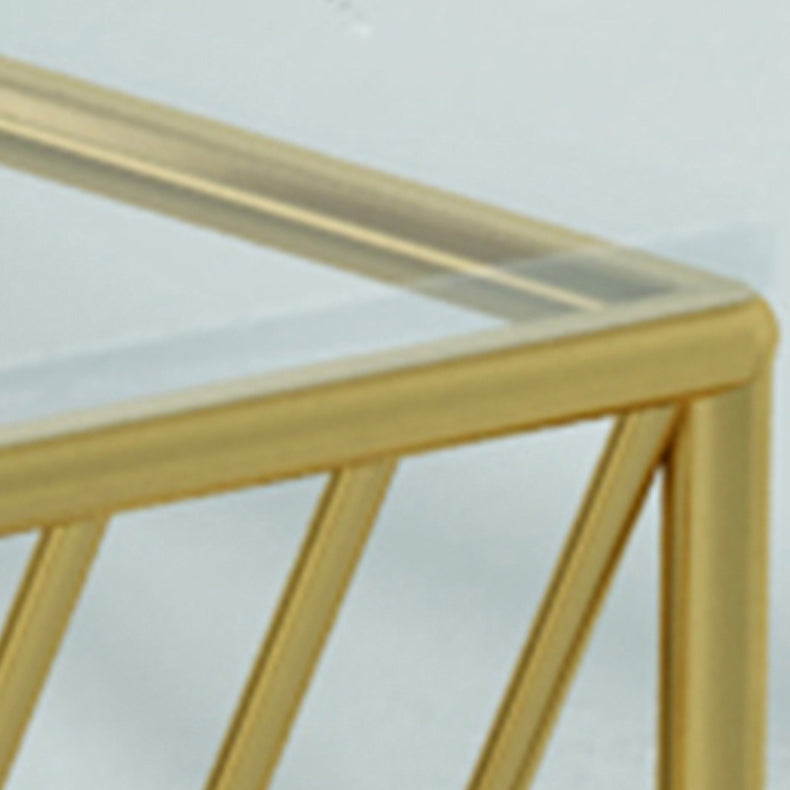 Modern Frame Coffee Table Glass Top Coffee Cocktail Table for Living Room Clearhalo 'Coffee & Accent Tables' 'Coffee Tables' 'coffee_tables' 'furn' 'furn_coffee_tables' 'Furniture' 'Living Room Furniture' 5931652