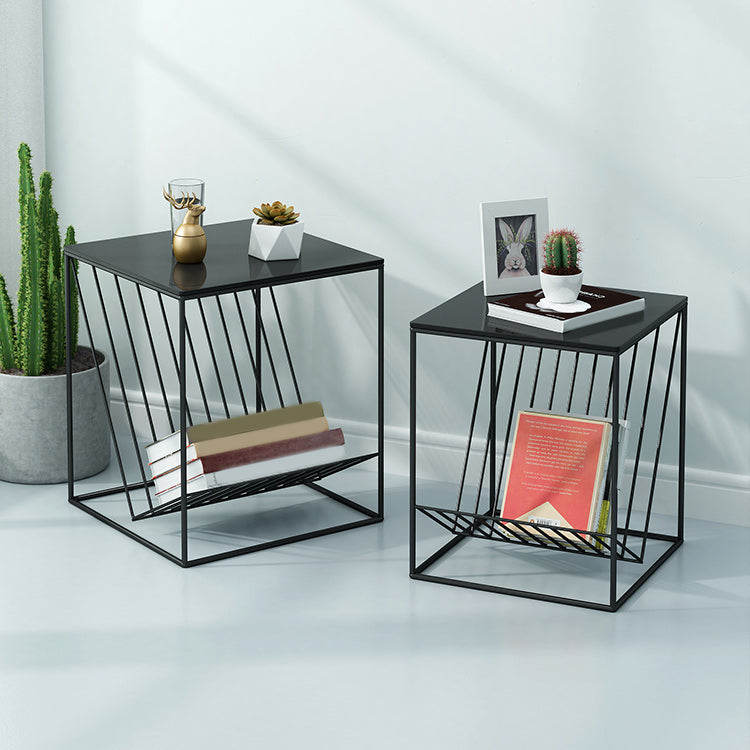 Modern Frame Coffee Table Glass Top Coffee Cocktail Table for Living Room Clearhalo 'Coffee & Accent Tables' 'Coffee Tables' 'coffee_tables' 'furn' 'furn_coffee_tables' 'Furniture' 'Living Room Furniture' 5931654