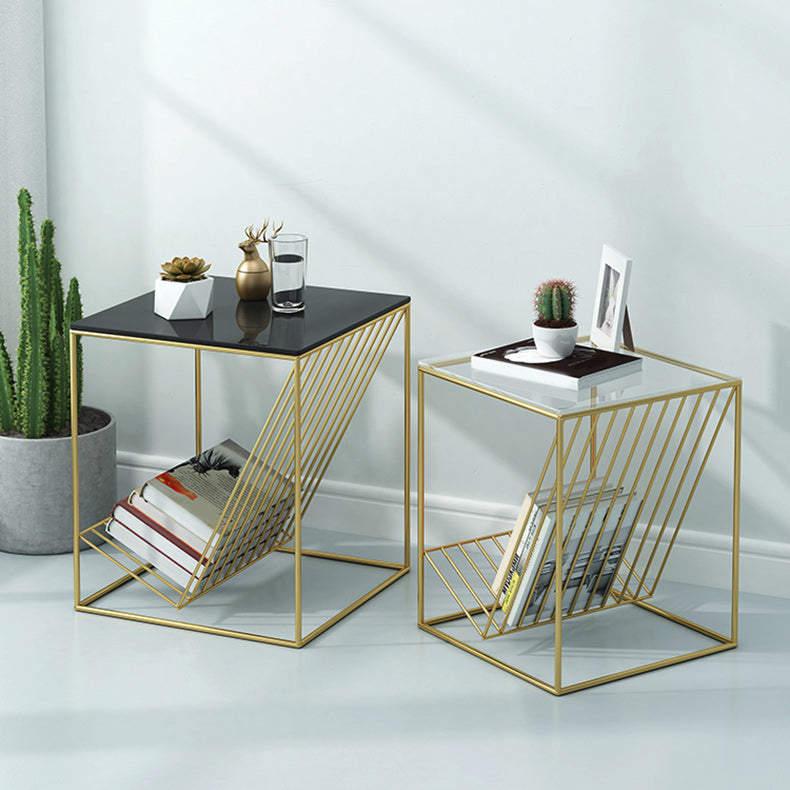 Modern Frame Coffee Table Glass Top Coffee Cocktail Table for Living Room Clearhalo 'Coffee & Accent Tables' 'Coffee Tables' 'coffee_tables' 'furn' 'furn_coffee_tables' 'Furniture' 'Living Room Furniture' 5931658