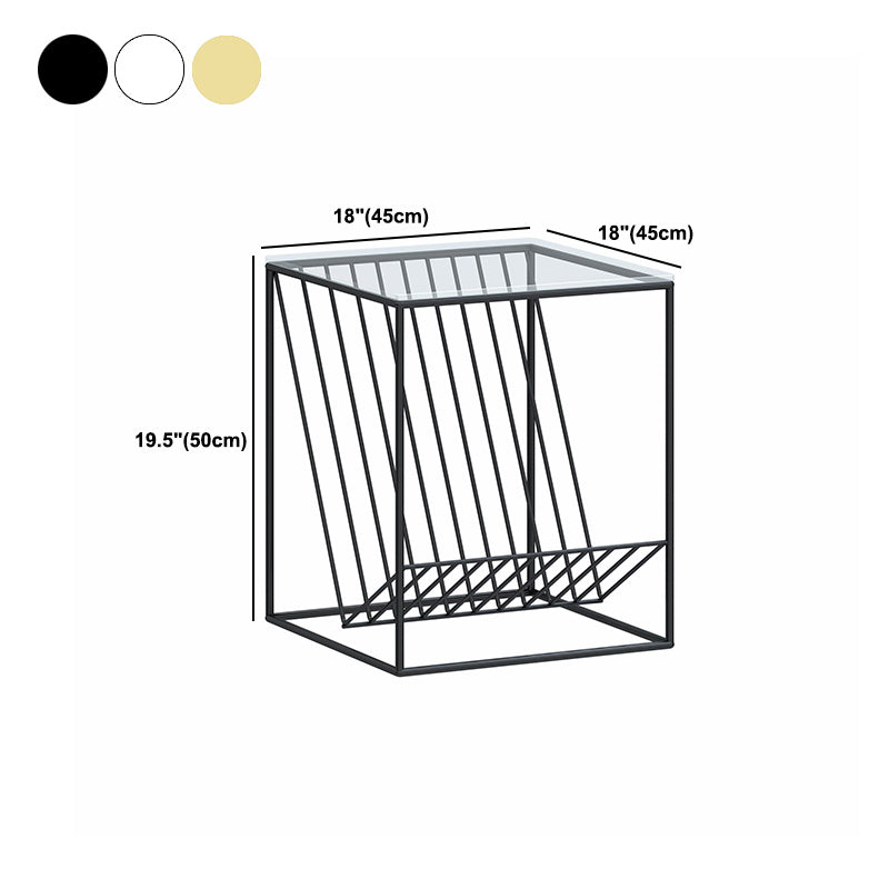 Modern Frame Coffee Table Glass Top Coffee Cocktail Table for Living Room Clearhalo 'Coffee & Accent Tables' 'Coffee Tables' 'coffee_tables' 'furn' 'furn_coffee_tables' 'Furniture' 'Living Room Furniture' 5931661