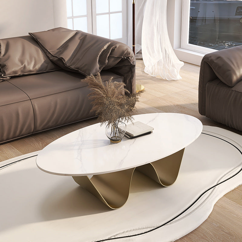 Glam Abstracts Cocktailtisch, ovaler Couchtisch für Wohnzimmer