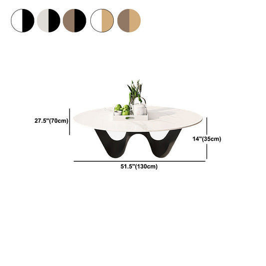 Glam Abstracts Cocktail Table Oval Coffee Cocktail Table for Living Room