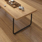 Scandinavian Rectangle Cocktail Table with Pine Wood Top and Iron Sled Base
