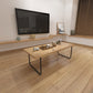 Scandinavian Rectangle Cocktail Table with Pine Wood Top and Iron Sled Base