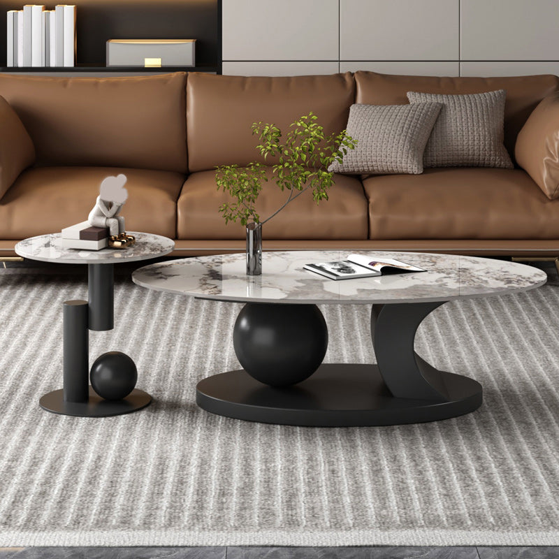 Mesa de cóctel de café Glam Abstracts Mesa de cóctel ovalado para el hogar