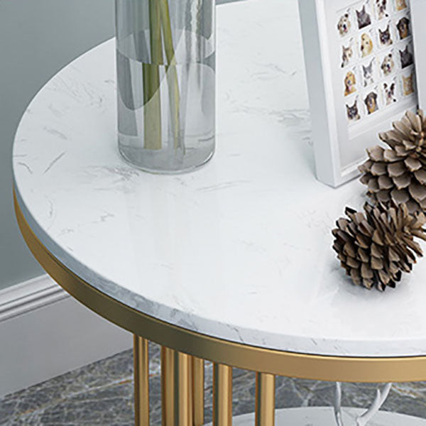 21.65 "背の高い現代的なサイドエンドテーブルメタルフレームラウンドソファサイドアクセントテーブル