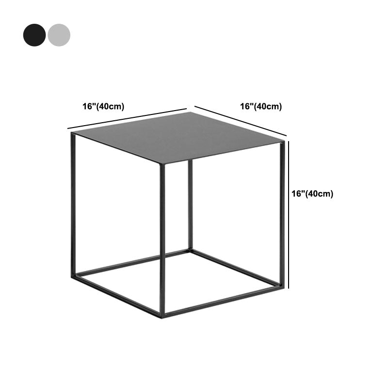 Tabla lateral superior cuadrada de metal 15.75 "Mesa de base de base de marco de alto