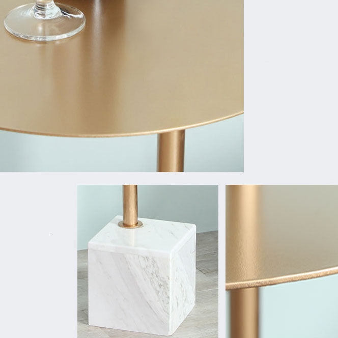Metal Round Top Side Table 23.6" Tall Marble Pedestal End Table Clearhalo 'Coffee & Accent Tables' 'End & Side Tables' 'end_side_tables' 'furn' 'furn_end_side_tables' 'Furniture' 'Living Room Furniture' 5931946