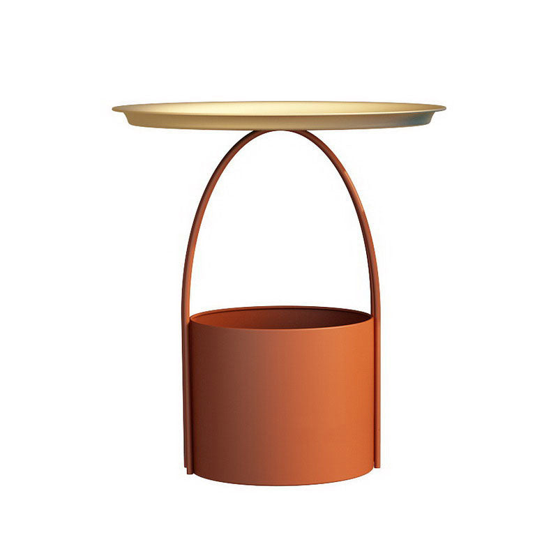 Round -Tablett Top Side Table Metall -Podest -Endtisch mit Speicher