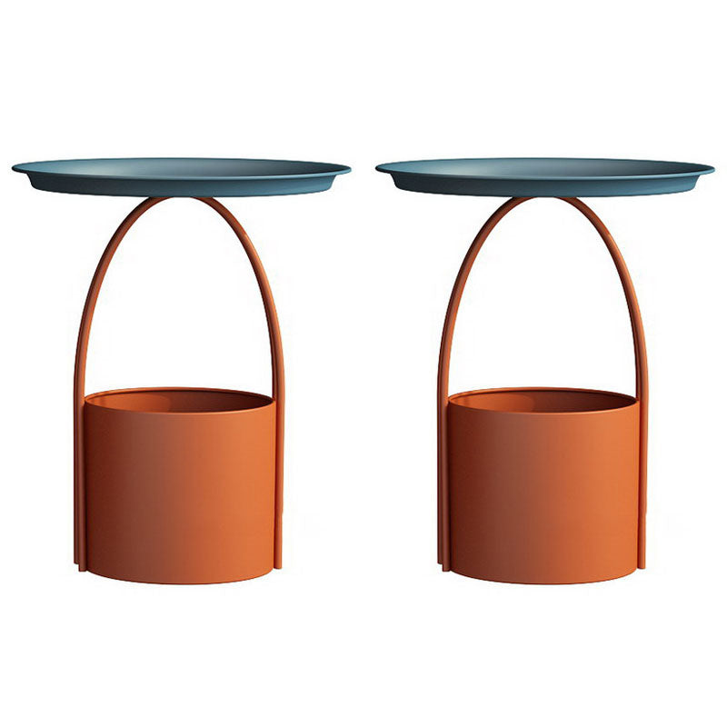 Round -Tablett Top Side Table Metall -Podest -Endtisch mit Speicher