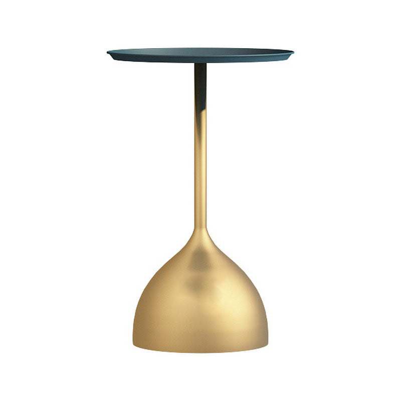 Mid-century Modern 24 " Tall Iron Pedestal End Table Round Tray Top Side Table