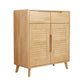 Gabinete contemporáneo de acento de madera maciza con 2 cajones y puertas