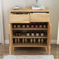 Gabinete contemporáneo de acento de madera maciza con 2 cajones y puertas