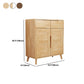 Gabinete contemporáneo de acento de madera maciza con 2 cajones y puertas