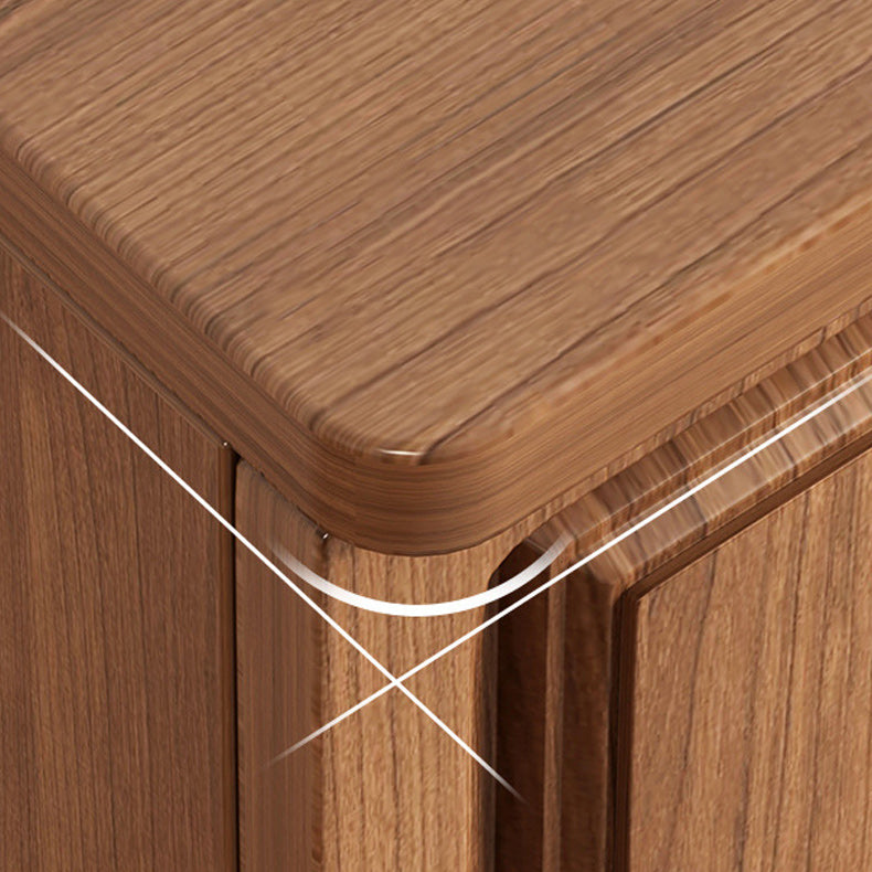 Mid-Century Modern Rectangle Accent Cabinet with Bun Feet and Drawers